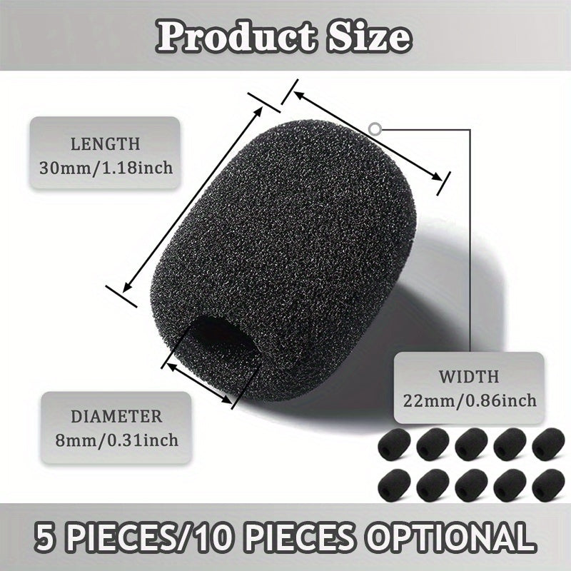 Cubiertas de espuma para micrófono de auriculares, pantalla de viento de espuma para micrófono de solapa, cubierta de espuma miniatura para micrófono de auriculares para reducción de ruido (12pcs/24pcs)