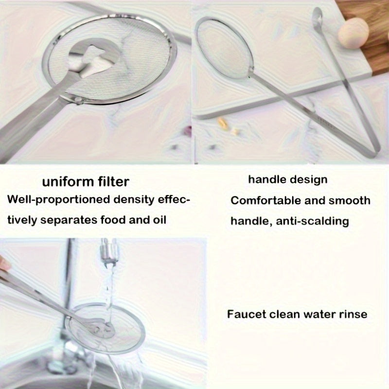 1 pieza, Clip de filtro de freír, Clip de cuchara de desagüe de alimentos, Espátula de alimentos de acero inoxidable para freír, Clip de colador de cocina, Herramientas de cocina resistentes a altas temperaturas [Disponibles en 4 estaciones]