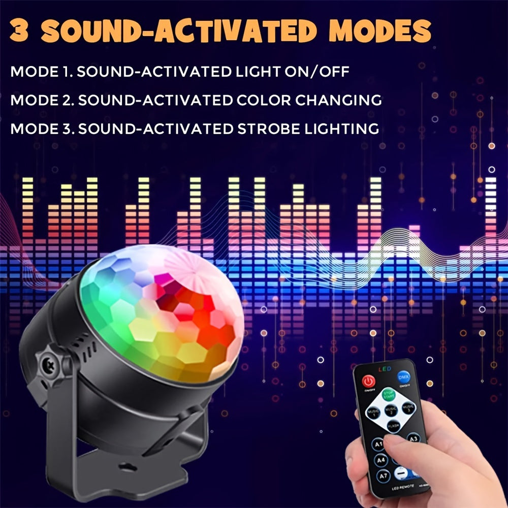 Ilumina Tu Fiesta Con Luces De DJ Con Control Remoto: 7 Modos, Bola De Luz De Discoteca RGB, Lámpara Estroboscópica Y Más.
