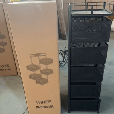 Organizador de Cocina Giratorio de 5 Niveles Sin Montaje - Carro de Almacenamiento Metálico Resistente con Estantes Abiertos de Malla para Frutas, Verduras y Ollas - , Organizadores y Almacenamiento de Cocina