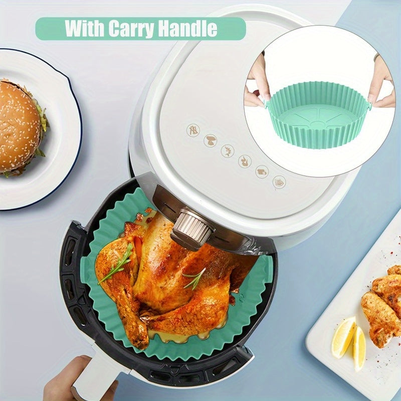 1 pieza de bandeja de horno de silicona reutilizable - Resistente a altas temperaturas, antiadherente, fácil de limpiar, opciones de colores múltiples para horno, sartén, microondas - Ideal para alas de pollo y más, accesorios para freidor de aire