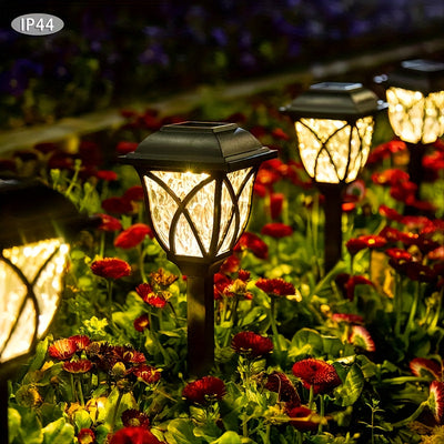 6 Luces Solares para Jardín, Iluminación Exterior con Brillo Blanco y Diseño para Patio, Césped y Decoración de Villa, Luces Solares para Exteriores