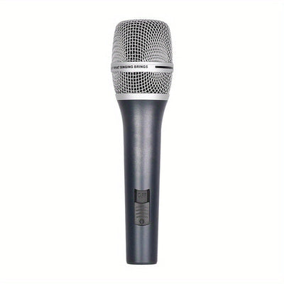 Micrófono dinámico de alta fidelidad profesional con cable XLR incluido, diseño de agarre metálico con interruptor de encendido/apagado, ideal para karaoke, canto, discursos públicos, juegos, micrófono de karaoke. Micrófono profesional. Micrófono de meta
