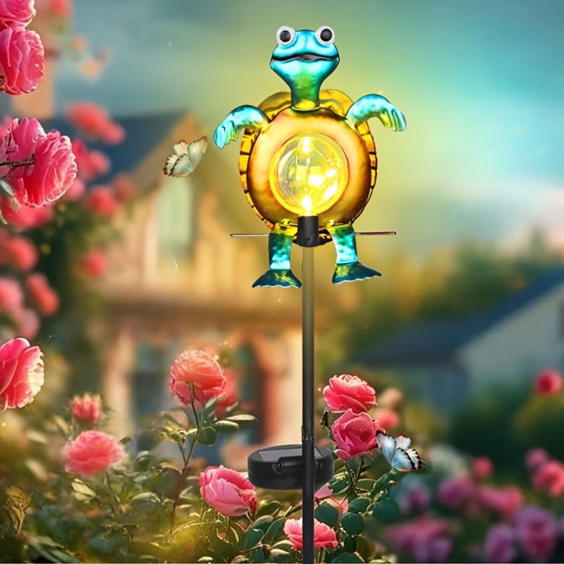 【1 Pieza】Luz Solar en Forma de Tortuga para Suelo, Estatua Decorativa Exterior, Adorno para Patio y Senderos del Jardín, Regalo para el Día del Padre y Festival del 5 de Mayo. Luz que Brilla en la Oscuridad - Ornamento de Paisaje con Figura de Tortuga Ma