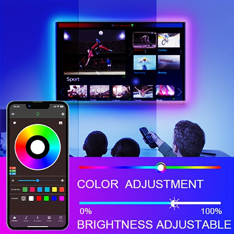 HBOWMDJIA Luz LED para dormitorio, con control por APP y mando a distancia de 44 teclas, programable y cambio de colores sincronizado con la aplicación. Longitud ajustable. Fácil instalación. Ideal para decoración de habitaciones, luz de fondo TV, luces