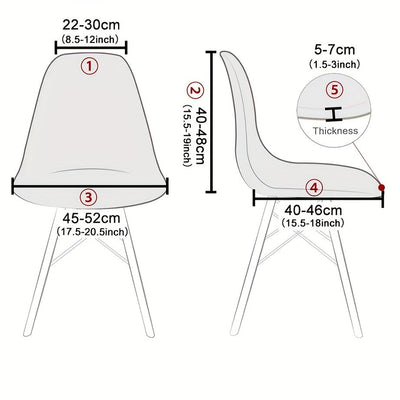 Juego de 2/4 Fundas Lavables para Sillas con Estampado, Cubre Sillas Elásticas Eames para Comedor