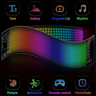 Pantalla de luz suave de píxeles LED inteligente, pantalla LED programable Luz nocturna inteligente, control por aplicación, animación de patrones de texto DIY, puede ser montada en la pared o usarse sobre el escritorio, es decoración para el hogar, crea