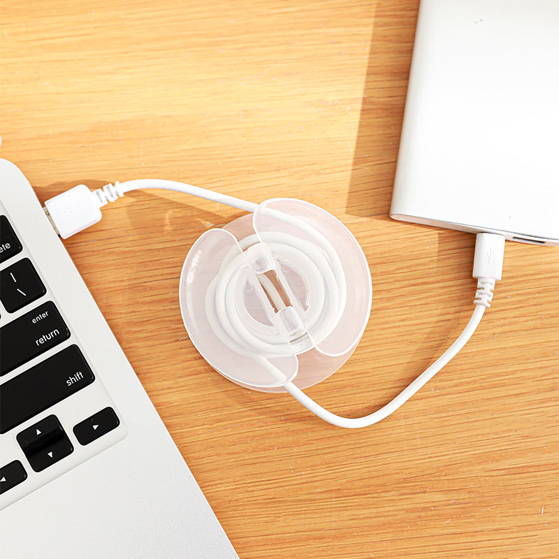 1pc Enrollador de Cables de Plástico Transparente & Organizador con Correa Ajustable - Soporte Ahorrador de Espacio sin Enredos para Freidora de Aire, Cafetera, Cables de Carga de Auriculares - Accesorios para Encimeras y Pequeñas Electrodomésticos