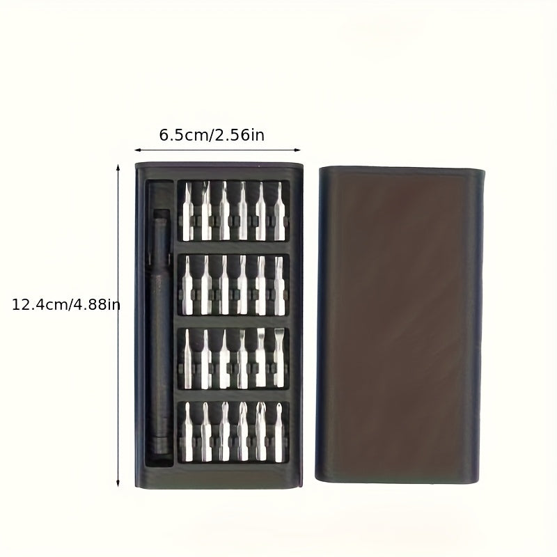 Juego de 25 mini destornilladores, con cabeza plana y Phillips, adecuado para productos electrónicos, joyeros, computadoras, gafas, relojes y teléfonos móviles.