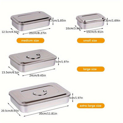 Bandeja de Desinfección de Acero Inoxidable para Uso Comercial/Residencial con Tapa, Dental, Cocina y Baño - Placa Cuadrada Fácil de Limpiar, Sin Necesidad de Electricidad - Modelo 201, Utilitario de Cocina Moderno, Construcción de Alta Calidad, Higiene