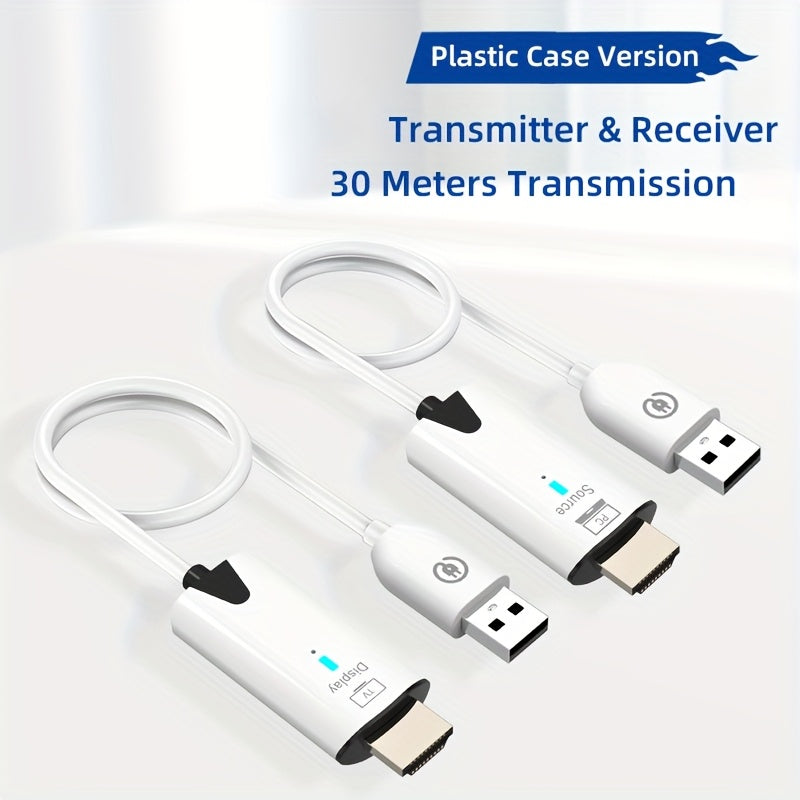Kit Extensor sin varillas 5.8G/2.4G 1080P 30m Transmisor y Receptor HDTV 8TXs a 1RX, Adaptador de Pantalla para TV, Cámara, PC, Laptop, PS5/4, Monitor o Proyector con Baja Latencia Plug & Play