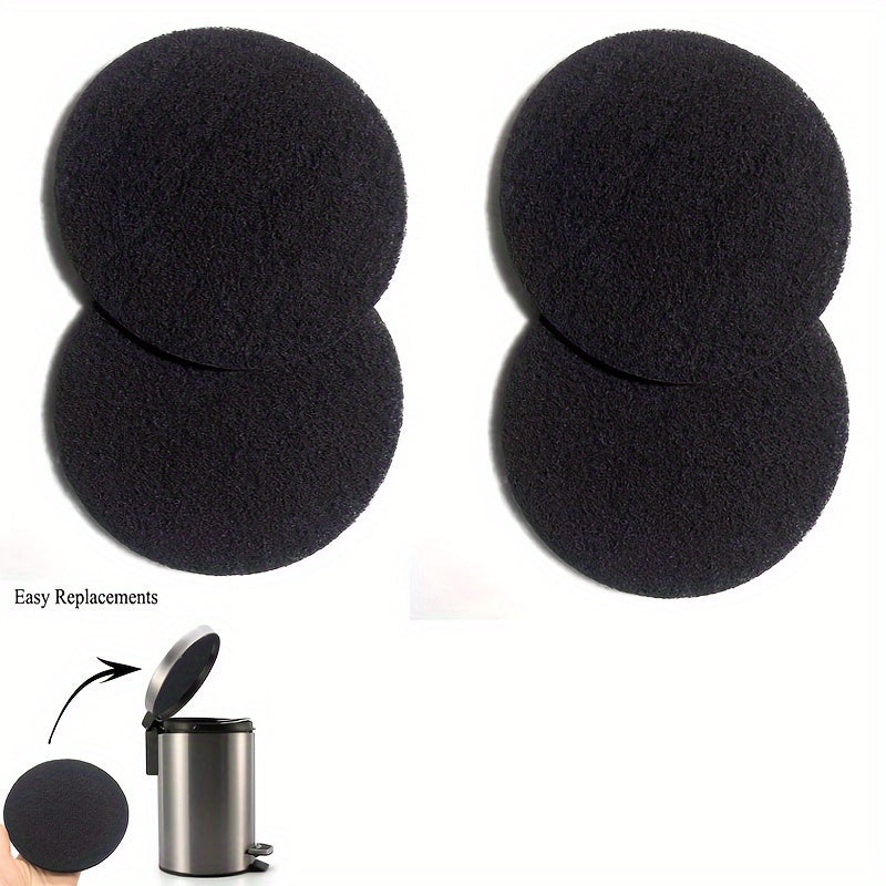 Filtros de carbón activado para cubo de compost 17.02 cm - Paquete de 4, Almohadillas de filtro de repuesto absorbentes de olores, Diseño redondo para cortar a medida, Material de polipropileno para cubo de cocina