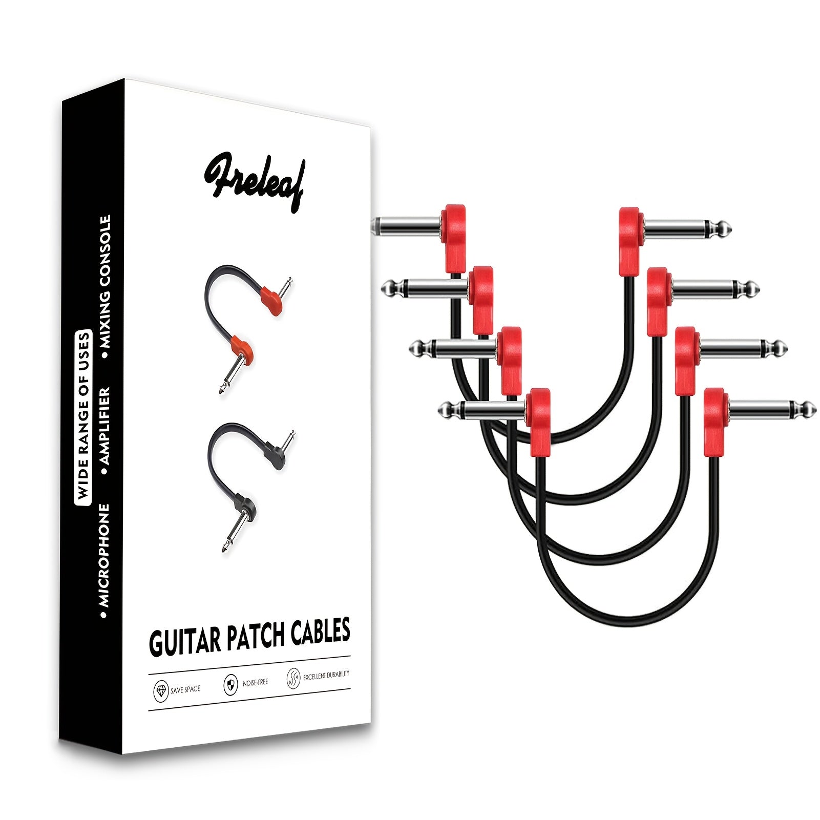 4 cables para guitarra, 15 cm, cable plano profesional para efectos, cable de conexión para instrumentos de 6 pulgadas, cable corto con reducción de ruido, ahorra espacio, accesorios para guitarra