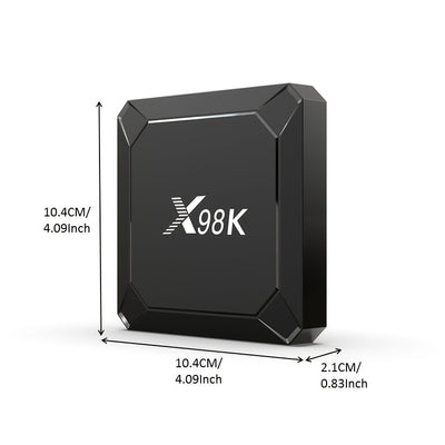 Reproductor de streaming X98K RK3528 con Android 13.0, WiFi de doble banda, decodificación de video 4K, control remoto, enchufe estadounidense, USB 2.0, sin batería - Ideal para entretenimiento en el hogar inteligente