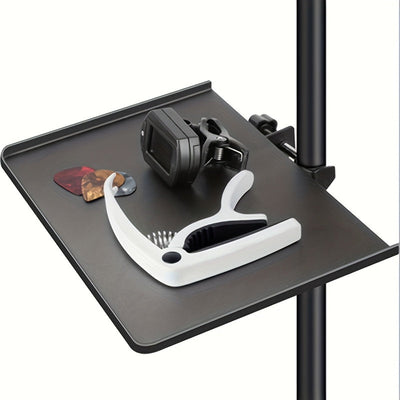 Bandeja Multifuncional para Micrófono de ABS Negro con Abrazaderas Ajustables y Soporte de Trípode Resistente para Transmisiones en Vivo, Karaoke y Grabación - Bandeja Duradera para Tarjeta de Sonido para Organización de Equipo Profesional, Micrófono par