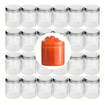 Paquete de 20 Contenedores Pequeños de Plástico con Tapas, 4 Onzas (aproximadamente 110g), Recipiente para Almacenamiento de Alimentos de Boca Ancha, Contenedores Vacíos Rellenables para Frutas Secas, Nueces, Miel y Condimentos