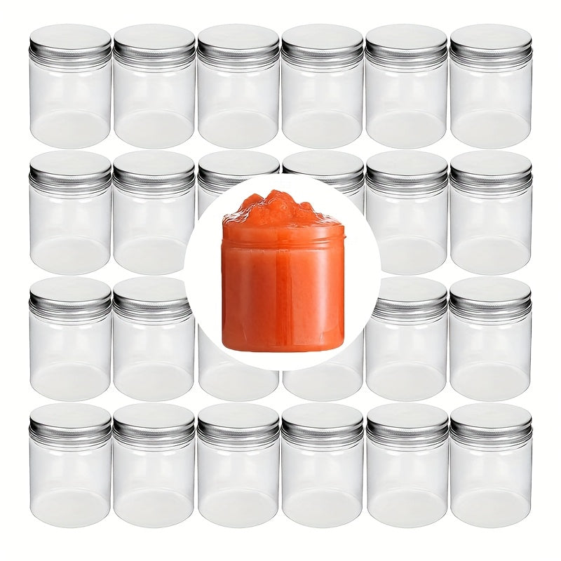 Paquete de 20 Contenedores Pequeños de Plástico con Tapas, 4 Onzas (aproximadamente 110g), Recipiente para Almacenamiento de Alimentos de Boca Ancha, Contenedores Vacíos Rellenables para Frutas Secas, Nueces, Miel y Condimentos