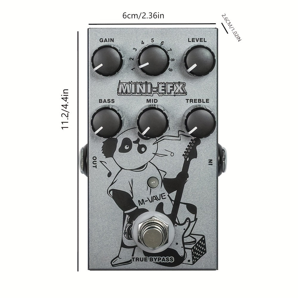 Pedal de Efectos Digitales para Guitarra Eléctrica 9 en 1, MINI-EFX Unidad Única con 9 Preestablecidos: Drive, Overdrive, Distortion, Metal y Soporte USB para Grabación en Computadora, Equipo Musical, Acabado Metálico Elegante, Efectos de Alta Calidad