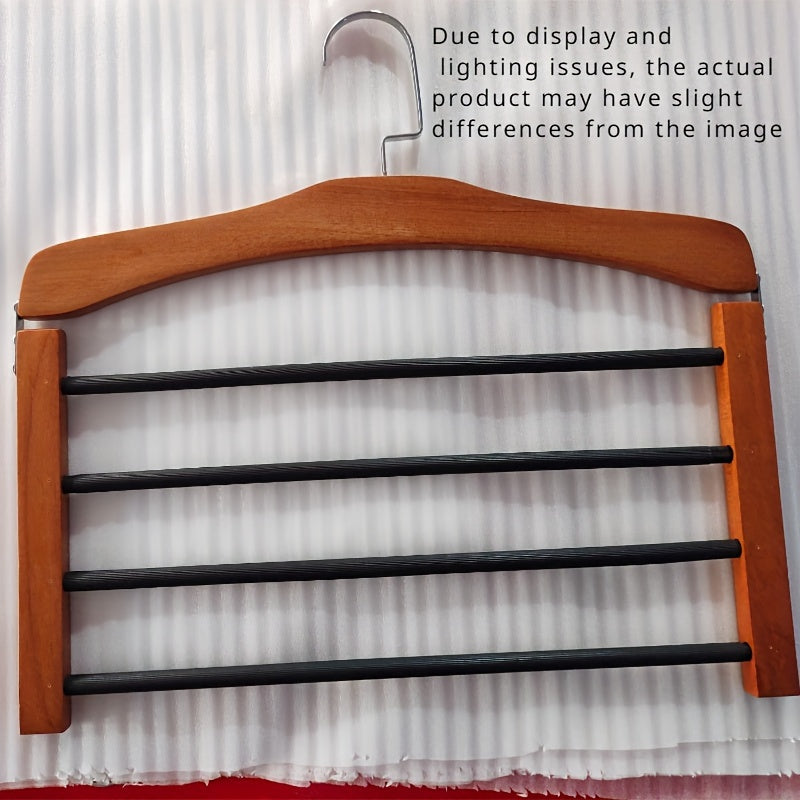 1pc Percha de Madera Multinivel para Ahorrar Espacio - Organizador Duradero para Corbatas, Bufandas y Más, Ideal para la Organización del Armario, Almacenamiento de Ropa