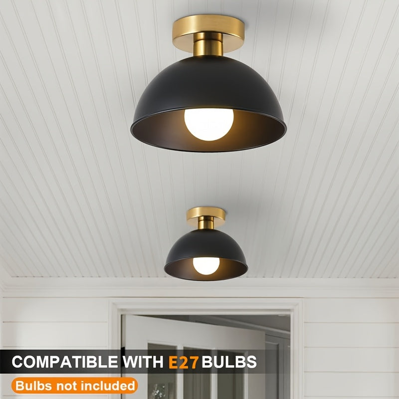 2 Piezas de Lámpara de Techo Estilo Nórdico Minimalista, Pantalla Grande de 7.8 Pulgadas, Portalámparas E27, Instalación Directa, Ideal para Pasillos, Balcones, Salas y Dormitorios (Bombilla No Incluida)