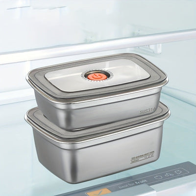 Juego de 3 Recipientes Herméticos para Alimentos de Acero Inoxidable 1500ml - Cajas Apilables y Seguras en Lavavajillas, Resistente a la Corrosión, Ideal para Cocina, Grado Alimenticio