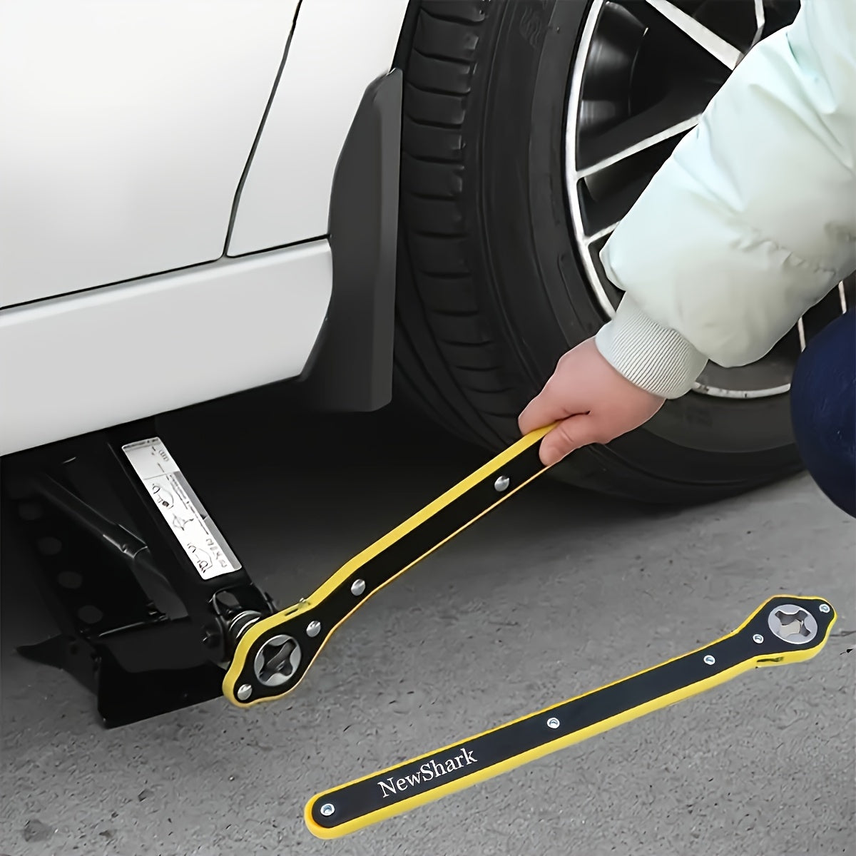 1pc Gato de metal de alta resistencia con perilla giratoria de 360°, mango largo a prueba de óxido y sargento en forma de C para motocicletas, SUV y vehículos - Herramienta fácil de desmontaje e instalación, esencial para taller de automóviles | Diseño d