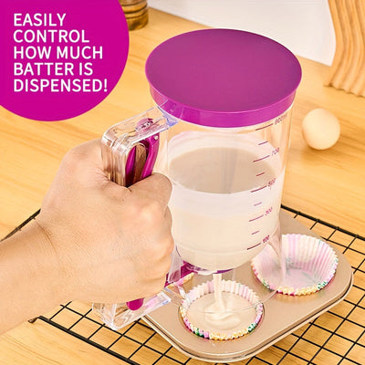 Separador y dispensador de masa para pastelitos, herramienta portátil, taza medidora con embudo para hornear sin ensuciar, artículos de cocina