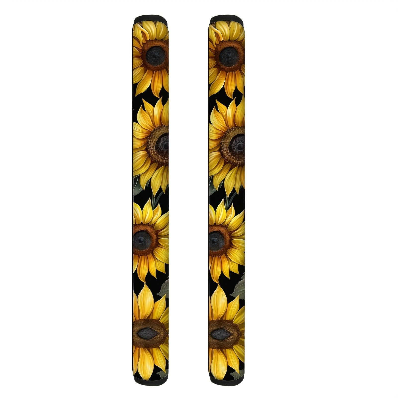 2pcs Cubiertas de Manija de Puerta de Nevera con Flores de Girasol Vibrantes - Poliéster Duradero, Envolturas Protectoras Multi-Manija para Nevera, Lavavajillas y Microondas - Accesorios de Decoración del Hogar con Diseño Floral Encantador, Accesorios pa