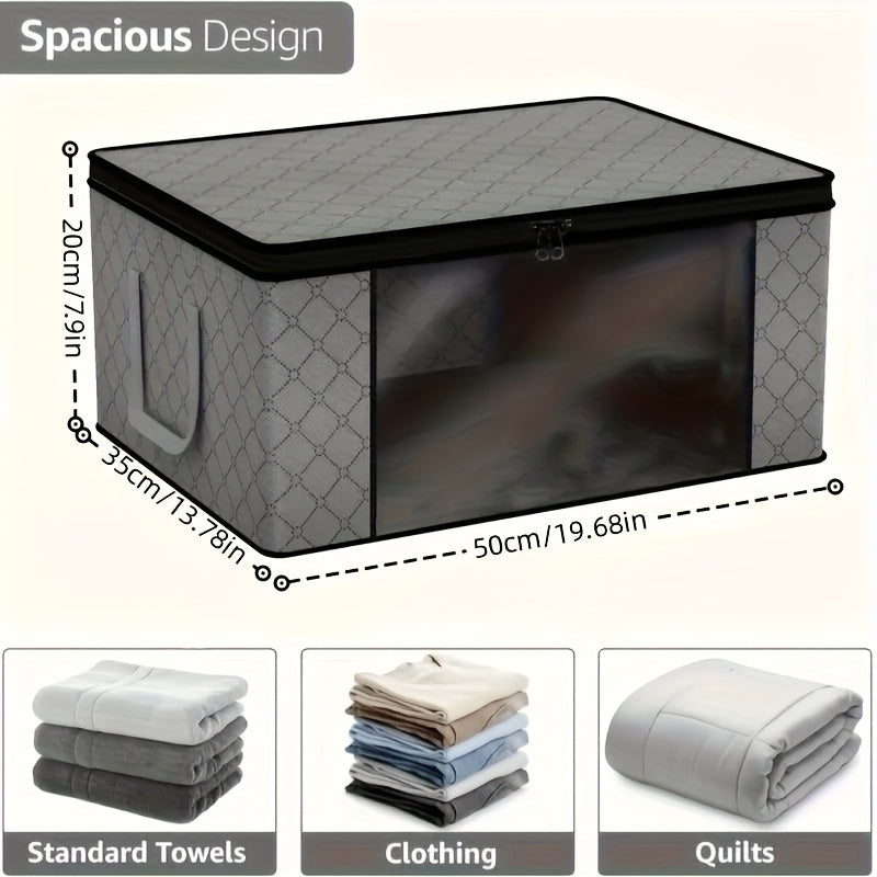 6pcs/3pcs Organizador de Equipaje, 35L con Mango Extensible - Diseño Transparente para Fácil Ordenación y Ahorro de Espacio. Caja Multiusos Ideal para el Hogar u Oficina, Mantén Tus Cosas en Su Lugar