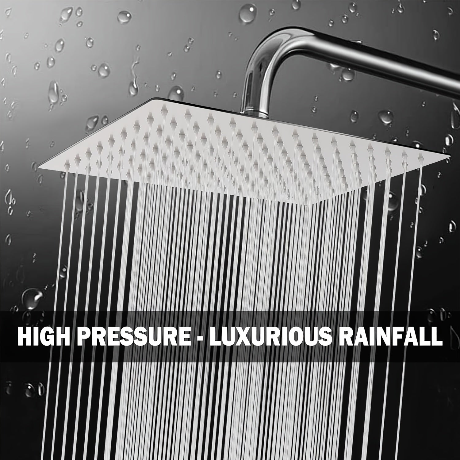 Cabezal de ducha de lluvia cuadrado elegante de acero inoxidable de 8 pulgadas con varilla extensible, accesorio de baño montado en pared contemporáneo, 30 cm/11.8 pulgadas, acabado de alta calidad para una experiencia de ducha mejorada, diseño moderno y