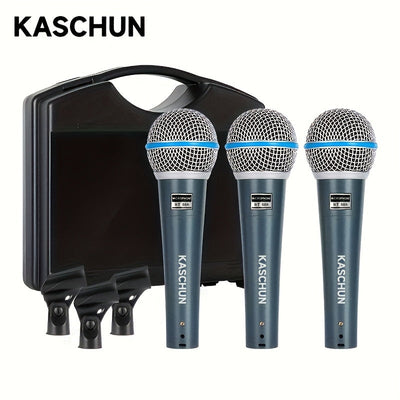 Conjunto de Micrófonos para Conciertos Familiares de Tres Piezas KASCHUN BT58a para Canto en Vivo al Aire Libre Micrófono Dinámico