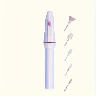 Limas Eléctricas para Uñas, Juego de Taladro de Manicura y Pedicura Eléctrico 5 en 1 Profesional, Herramientas de Arte Personalizado para Uñas con Amoladora
