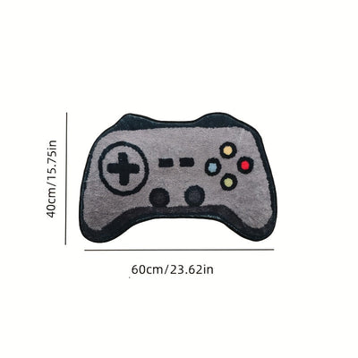 Alfombra de felpa con forma de control de videojuegos, imitación a cachemira de poliéster, antideslizante, lavable a mano, ideal para decoración de dormitorio y sala de estar, alfombra de piso para área de juegos, decoración para habitación de juegos