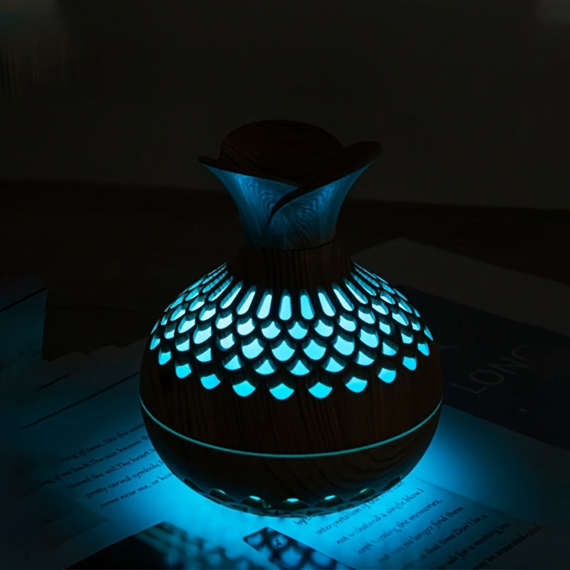 1pc Humidificador de Aire con Nebulización Fría y Luz Nocturna Colorida - 10.14oz, Alimentación USB, Gran Volumen de Niebla para Ambiente Cómodo en Dormitorio, Decoración Elegante para el Hogar