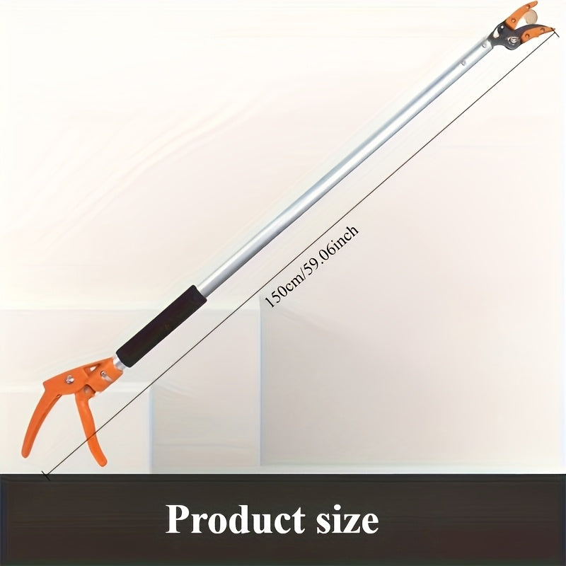 Sierras de Poda Duraderas de Acero Inoxidable con Mangos Ergonómicos Largos y Cuchillas Giratorias - Tijeras de Jardín Cómodas para la Agarre, Recolección de Frutas, Podado de Ramas - Herramienta Manual Robusta para Jardineros Casuales y Paisajistas Prof