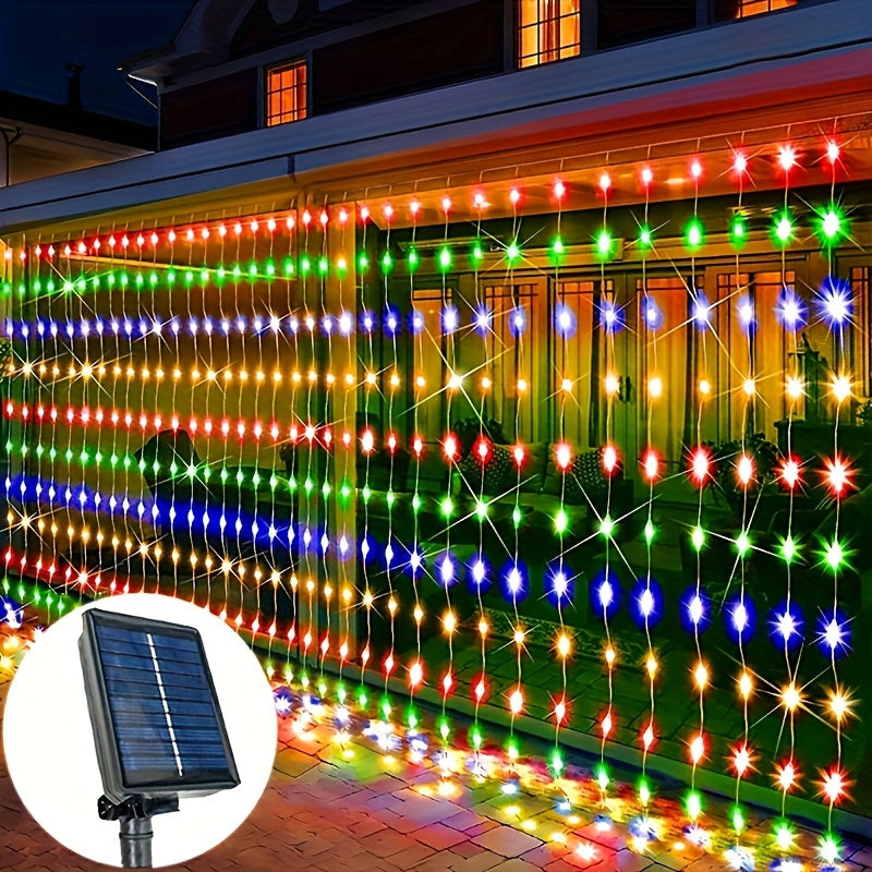 Luces solares para cortinas con 8 modos de iluminación, decoración para exteriores, bodas y jardines, disponible en multicolor, blanco cálido y blanco