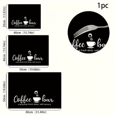 1 alfombrilla para secar platos con estampado de café, decoración para mesa de comedor, ideal para cafeteras y máquinas de espresso