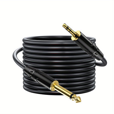 Cable de Audio i-zclive de 3.5mm a 6.5mm, Cable de Audio Mono de Doble Núcleo y Doble Blindaje de 6.35mm, Carcasa de Aleación de Aluminio Cable AUX Macho de 3.5mm a Macho de 6.35mm Aplicable para teléfono móvil, computadora, notebook, tarjeta de sonido,