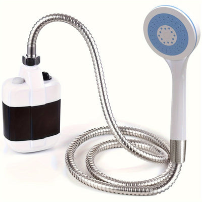 Puerta de Ducha Eléctrica Portátil para Camping con Carga USB, Ideal para Playa, Natación y Senderismo - Incluye Manguera, Kit de Ducha Externa para Viajes en Autocaravana