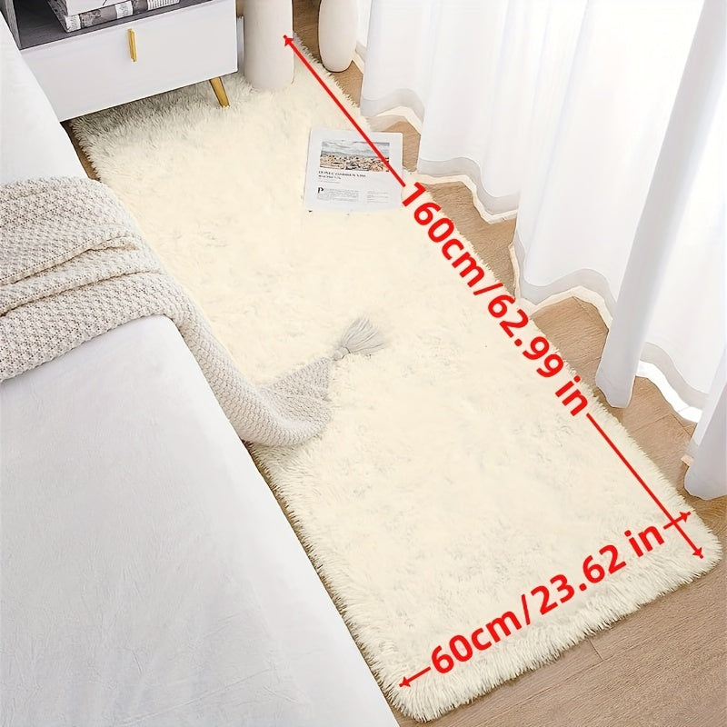 1pc, Alfombra de estilo Norbic esponjosa para salón, dormitorio, mesa de té o lado de la cama, alfombra de área esponjosa y peluda para diversas escenas, alfombra antideslizante reforzada, color blanco mezclado con crema amarilla clara, decoración para e
