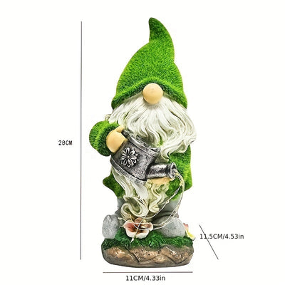 Adorno de Resina para Jardín y Césped con Luz Solar de Botella de Elfo para Exteriores, a Prueba de Salpicaduras, Estatua de Enano de Resina Flocada, Regalo de Navidad