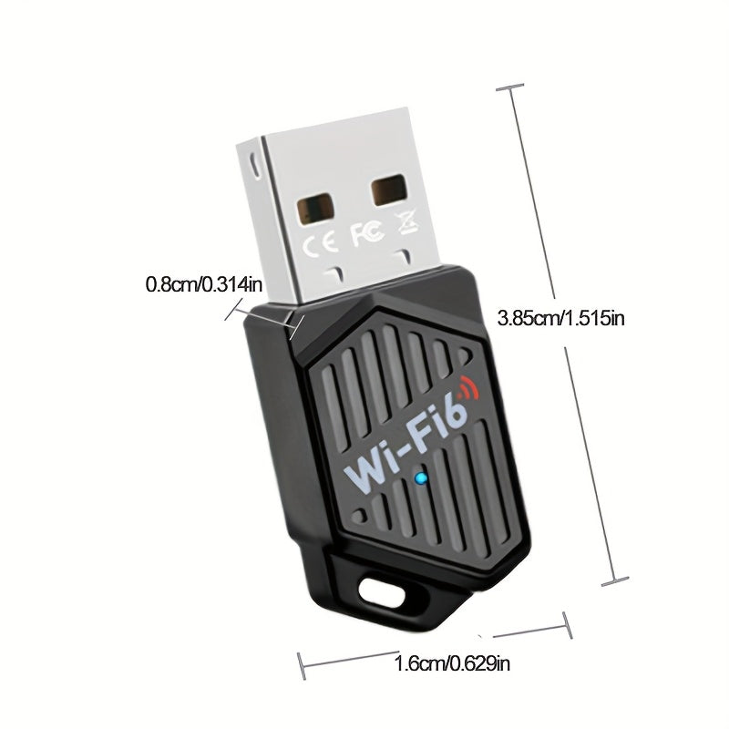Adaptador sin varillas USB AX900 WiFi 6 - Doble Banda 2.4/5GHz, Wi-Fi 6 (802.11ax), Configuración Instantánea Sin Controladores Necesarios, Compatible con Windows 7/8/10/11, Modo AP para Hotspot, Tarjeta de Red Inalámbrica AX900 para Gaming/Streaming/Hog