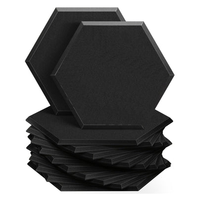 24 paneles acústicos de alta densidad, material hexagonal de insonorización de espuma de 38,1 cm, reducción y absorción de ruido, para accesorios de equipos de grabación, disponibles en blanco, negro, azul y naranja.