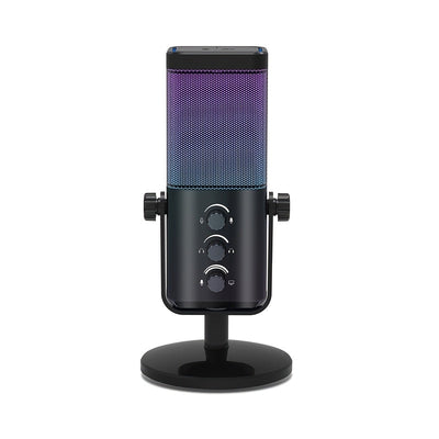 Micrófono de condensador RGB Ultra-Clear Sound - Plug & Play, reducción de ruido inteligente, monitoreo en tiempo real, control de perilla independiente, perfecto para transmisiones en vivo, juegos y más - Conexión USB Type-C, material ABS, control de vo