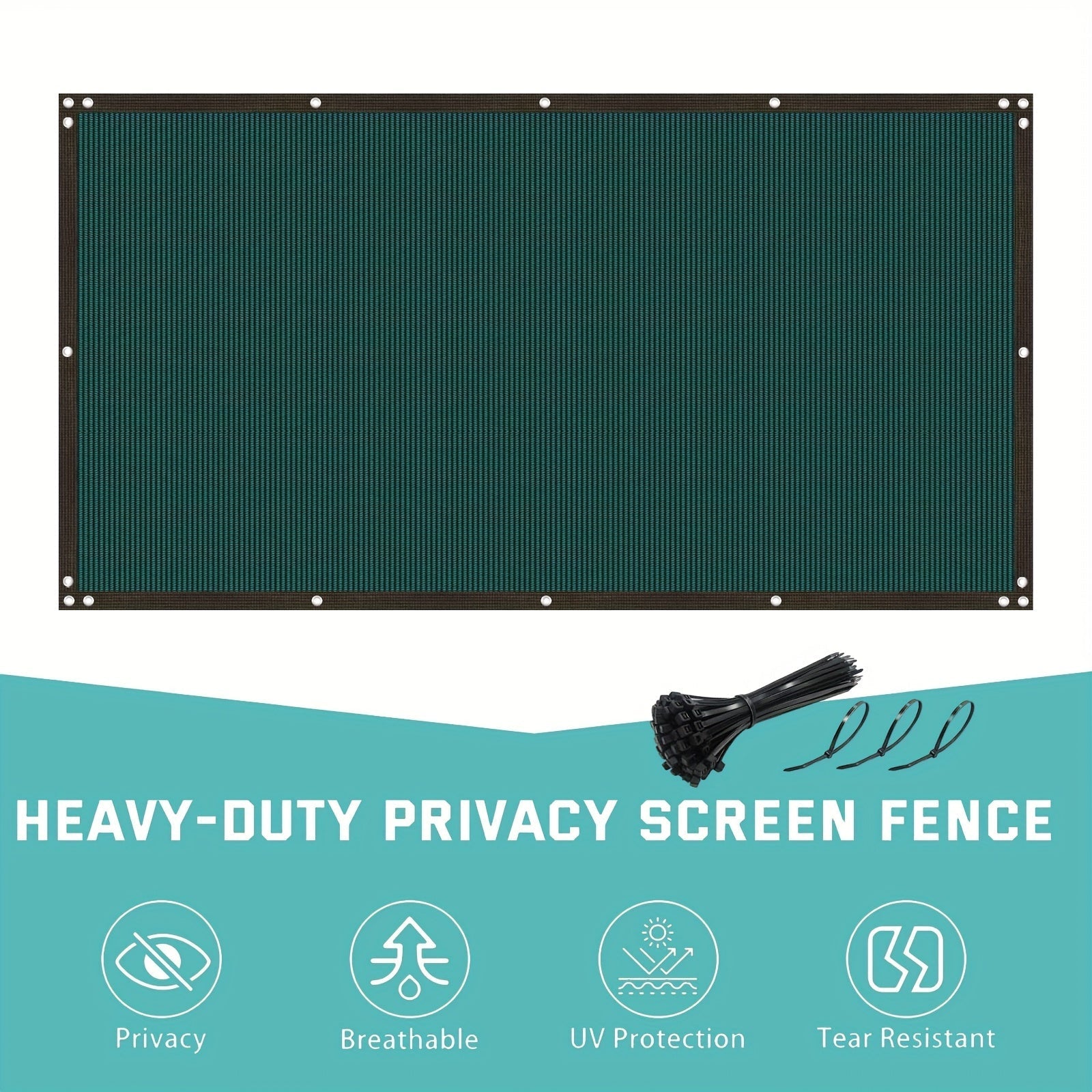1 pieza, Pantalla de Privacidad para Jardín, Cubierta de Sombra Resistente para Vallas, Adecuada para Paredes, Patio y Jardín, Incluye Cintas Adhesivas (152.4 cm × 15.24 metros, Verde Oscuro)