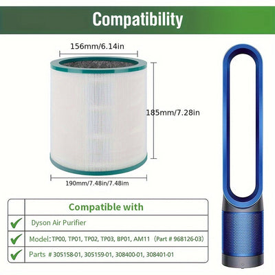 Filtro HEPA de Primera Calidad para Purificadores de Aire Dyson - Compatible con los Modelos TP00/TP01/TP02/TP03/BP01/AM11, Mejora la Calidad del Aire Interior
