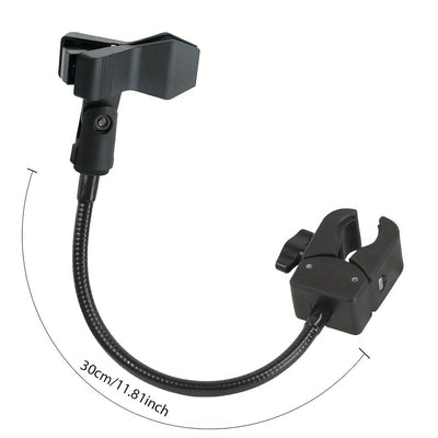Soporte de micrófono profesional con manguera metálica flexible, soporte portátil ajustable para microfonía con cuello flexible, pinza potente McSpring McClamp, perilla de bloqueo práctica, ideal para transmisiones en vivo, podcasts y grabaciones, base u