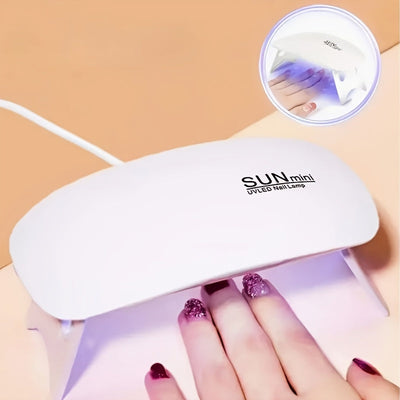 Linterna Portátil Mini para Uñas con 6 Bombillas LED - Rosa y Blanca, Alimentación USB, Diseño Plegable, Ideal para Gel y Secado - Regalo Perfecto para el Día del Padre, Día de la Madre, Halloween, Navidad