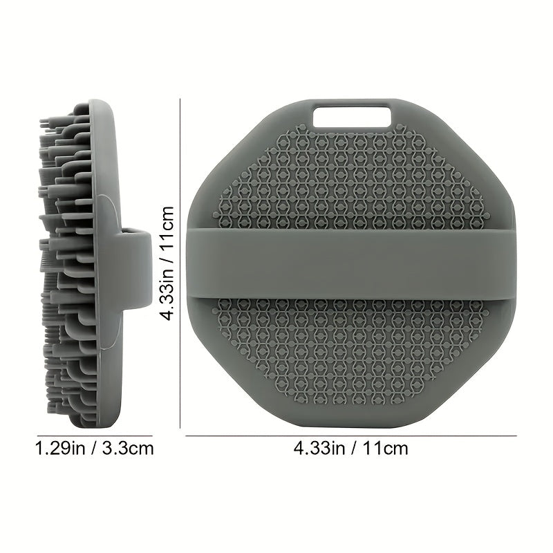 Escobilla exfoliante ergonómica de silicona con tecnología de espuma - Sin batería, para limpieza profunda y masaje, diseño portátil y anatómico, no necesita energía, esencial para el baño y la ducha en viajes, escobilla exfoliante, ducha sin fragancia,