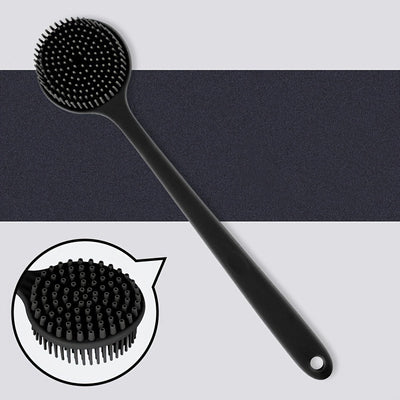 Escobilla de Baño con Mango Largo y Cerdas Suaves - Exfoliante Ergonómico para Espalda, Duradera y Fácil de Limpiar, Accesorio Higiénico para Masajes Corporales, Diseño Flexible en Beige Claro, Ideal para Uso Doméstico o Spa
